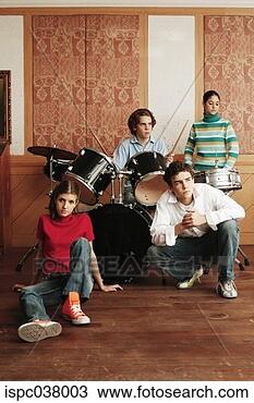 Stock Photo - teenagers in a 
musical band. 
fotosearch - search 
stock photos, 
pictures, images, 
and photo clipart