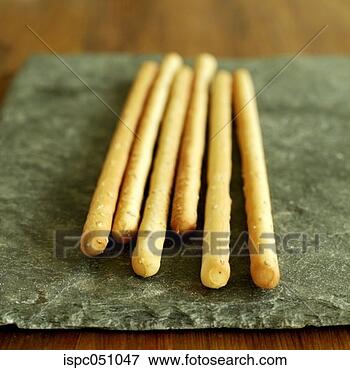 图片 - 意大利语, 芝麻, breadsticks, 在上, 板岩 