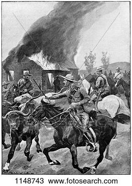 Stock Photo - british colonial 
troops burning 
a rebel boer's 
farm,  2nd boer 
war. fotosearch 
- search stock 
photos, pictures, 
images, and photo 
clipart