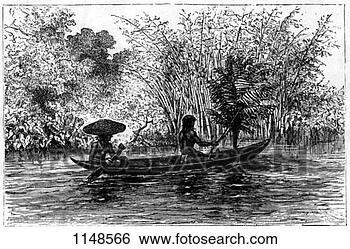 Stock Photo - dugout in the 
essequibo river, 
guyana, 19th century. 
fotosearch - search 
stock photos, 
pictures, images, 
and photo clipart