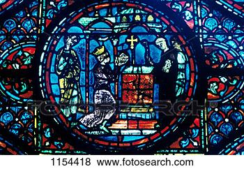 Stock Photo - charlemagne gives 
relics to the 
chapel at aix, 
 stained glass. 
fotosearch - search 
stock photos, 
pictures, images, 
and photo clipart