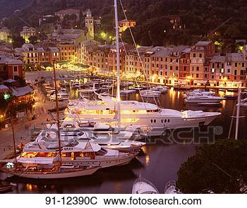 Stock Photo - birdseye view 
of harbour portofino 
italy. fotosearch 
- search stock 
photos, pictures, 
images, and photo 
clipart