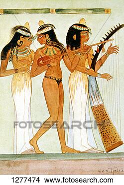Stock Photo - ancient egyptian 
musicians and 
a dancer, 1910. 
fotosearch - search 
stock photos, 
pictures, images, 
and photo clipart