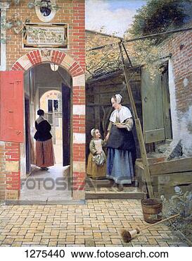 Stock Photography - 'courtyard of 
a house in delft', 
1658. fotosearch 
- search stock 
photos, pictures, 
images, and photo 
clipart