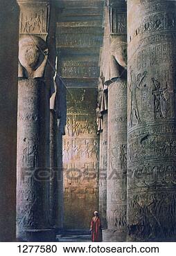 Stock Photography - the grand hall, 
temple of hathor, 
dendera, egypt, 
20th century. 
fotosearch - search 
stock photos, 
pictures, images, 
and photo clipart