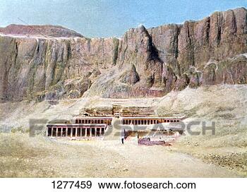 Stock Photograph - mortuary temple 
of hatshepsut, 
 deir el bahari, 
 luxor,  egypt, 
 20th. fotosearch 
- search stock 
photos, pictures, 
images, and photo 
clipart