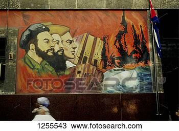 Stock Photo - a mural of the 
revolution on 
a street in havana, 
cuba. fotosearch 
- search stock 
photos, pictures, 
images, and photo 
clipart
