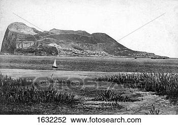 Stock Photo - gibraltar rock 
from campo, early 
20th century artist: 
vb cumbo. fotosearch 
- search stock 
photos, pictures, 
images, and photo 
clipart
