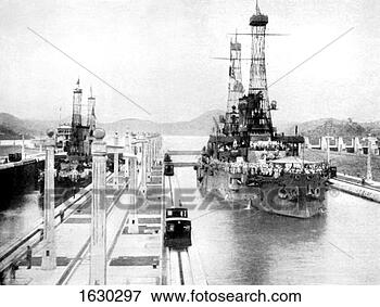 Picture - united states 
men-of-war passing 
through a lock, 
 panama canal. 
fotosearch - search 
stock photos, 
pictures, images, 
and photo clipart