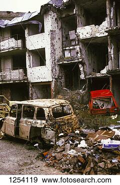 Stock Photograph - damage caused 
in bosnian civil 
war location: 
bosnia hercegovina. 
fotosearch - search 
stock photos, 
pictures, images, 
and photo clipart