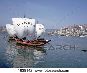 Stock Photo - rabelos on the 
river douro, vila 
nova de gaia, 
oporto, portugal. 
fotosearch - search 
stock photos, 
pictures, images, 
and photo clipart