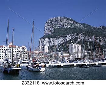 Stock Photo - the rock of gibraltar 
from the marina, 
gibraltar. fotosearch 
- search stock 
photos, pictures, 
images, and photo 
clipart