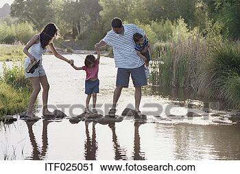 Stock Photography - parents helping 
their young daughter 
across stepping 
stones. fotosearch 
- search stock 
photos, pictures, 
images, and photo 
clipart