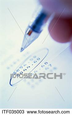 Stock Photo - close-up image 
of a pen drawing 
a ring around 
a number. fotosearch 
- search stock 
photos, pictures, 
images, and photo 
clipart