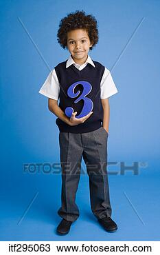 Stock Photo - boy holding number. 
fotosearch - search 
stock photos, 
pictures, images, 
and photo clipart