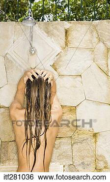 Stock Photo - topless women 
in outdoor shower. 
fotosearch - search 
stock photos, 
pictures, images, 
and photo clipart