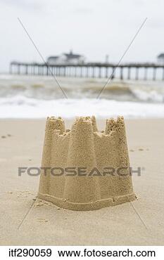 Stock Photograph - sand castle on 
beach. fotosearch 
- search stock 
photos, pictures, 
images, and photo 
clipart