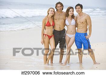 Stock Photo - couples on a beach. 
fotosearch - search 
stock photos, 
pictures, images, 
and photo clipart