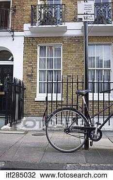 Stock Photo - bicycle on sidewalk. 
fotosearch - search 
stock photos, 
pictures, images, 
and photo clipart