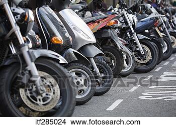 Stock Photo - row of parked 
motorcycles. fotosearch 
- search stock 
photos, pictures, 
images, and photo 
clipart