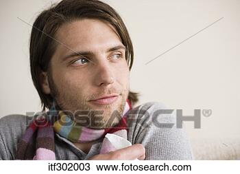 Stock Photo - sick man with 
scarf. fotosearch 
- search stock 
photos, pictures, 
images, and photo 
clipart