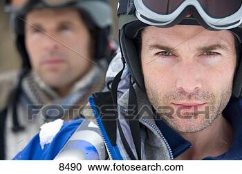 Stock Photography - young man outdoors 
with ski goggles 
on head,  portrait, 
 close-up. fotosearch 
- search stock 
photos, pictures, 
images, and photo 
clipart