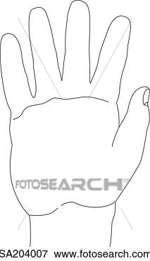 Stock Illustration - outline of dorsal 
view of hand. 
fotosearch - search 
clipart, illustration, 
drawings and vector 
eps graphics images