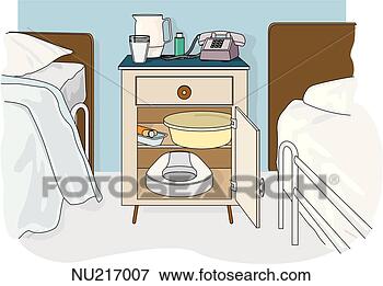 Stock Illustration - bed table in hospital 
room equipped 
with supplies 
for patient. fotosearch 
- search clipart, 
illustration, 
drawings and vector 
eps graphics images