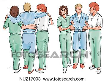 Drawing - illustration demonstrating 
two techniques 
for two nurses 
to safely. fotosearch 
- search clipart, 
illustration, 
drawings and vector 
eps graphics images