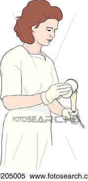 Stock Illustration - nurse adding feeding 
to syringe of 
nasogastric tube. 
fotosearch - search 
clipart, illustration, 
drawings and vector 
eps graphics images