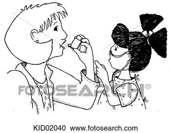 Stock Illustration - illustration of 
respiratory therapist 
showing child 
how to use inhaler. 
fotosearch - search 
clipart, illustration, 
drawings and vector 
eps graphics images