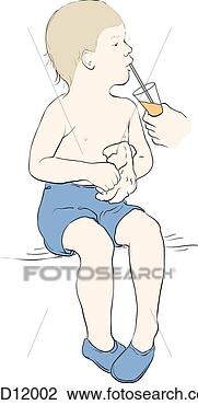 Clip Art - illustration shows 
child voluntarily 
drinking an activated 
charcoal. fotosearch 
- search clipart, 
illustration, 
drawings and vector 
eps graphics images