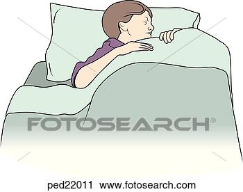 Clipart of Child in bed not sleeping well. ped22011 - Search Clip Art ...