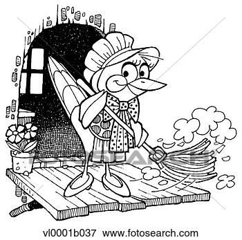 Clip Art - bird sweeping 
off the front 
porch. fotosearch 
- search clipart, 
illustration, 
drawings and vector 
eps graphics images
