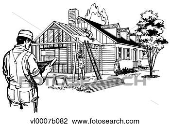 Clipart - carpenters building 
house. fotosearch 
- search clipart, 
illustration, 
drawings and vector 
eps graphics images