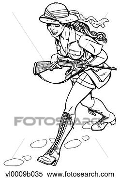 Clipart - woman on safari. 
fotosearch - search 
clipart, illustration, 
drawings and vector 
eps graphics images