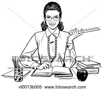Clipart - school teacher 
sitting at desk. 
fotosearch - search 
clipart, illustration, 
drawings and vector 
eps graphics images