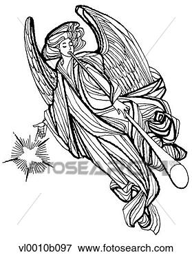 Clip Art - angel playing 
the trumpet and 
pointing to star. 
fotosearch - search 
clipart, illustration, 
drawings and vector 
eps graphics images