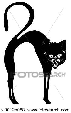 scary black cat impression