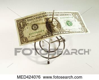 Stock Photo - an american bank 
note on a spike. 
fotosearch - search 
stock photos, 
pictures, images, 
and photo clipart