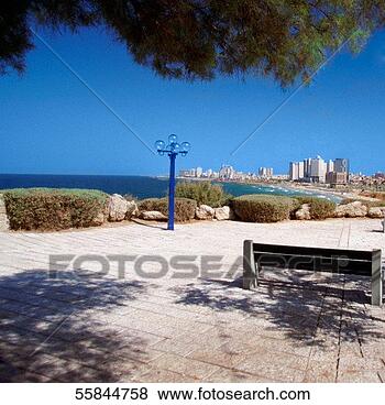 Stock Photo - israel, tel aviv, 
jaffa, benches 
on a pedestrian 
walkway. fotosearch 
- search stock 
photos, pictures, 
images, and photo 
clipart