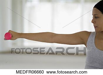 Arquivo de Fotografias - jovem,  mulher, 
 exercitar,  pesos. 
fotosearch - busca 
de fotos, imagens 
e clipart