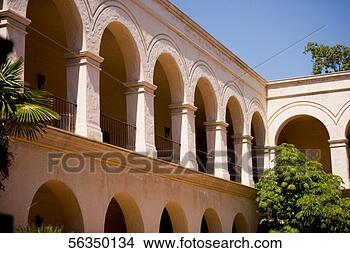 Stock Photo - low angle view 
of arches on a 
building,  balboa 
park,  san diego. 
fotosearch - search 
stock photos, 
pictures, images, 
and photo clipart