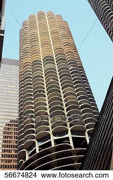 Stock Photo - low angle view 
of buildings in 
a city,  marina 
city complex. 
fotosearch - search 
stock photos, 
pictures, images, 
and photo clipart