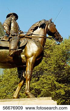 Stock Photograph - low angle view 
of the statue 
of a man on a 
horse,  paul revere. 
fotosearch - search 
stock photos, 
pictures, images, 
and photo clipart