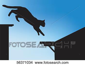 Stock Photo - side profile of 
a cat jumping 
from roof to roof. 
fotosearch - search 
stock photos, 
pictures, images, 
and photo clipart