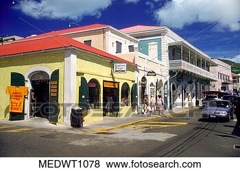 Stock Photo - queen street in 
charlotte amalie, 
 st thomas,  us 
virgin islands. 
fotosearch - search 
stock photos, 
pictures, images, 
and photo clipart