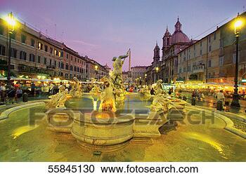 Stock Photography - fountain at night, 
fontana dei quattro 
fiumi, rome, italy. 
fotosearch - search 
stock photos, 
pictures, images, 
and photo clipart