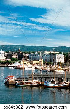 Stock Photo - boats docked at 
a harbor, oslo, 
norway. fotosearch 
- search stock 
photos, pictures, 
images, and photo 
clipart