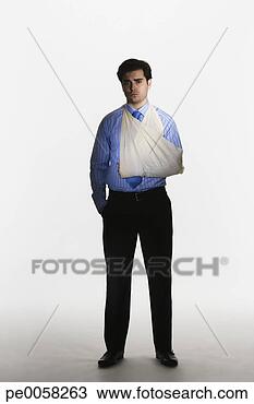 Stock Photo - man with broken 
arm in sling. 
fotosearch - search 
stock photos, 
pictures, images, 
and photo clipart